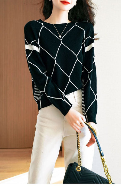 CHANTAL - Pullover mit kontrastfarbenem Karomuster 2024