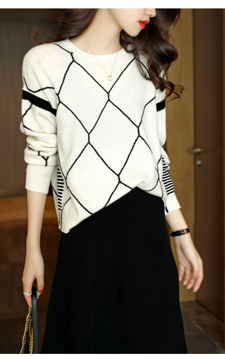 CHANTAL - Pullover mit kontrastfarbenem Karomuster 2024