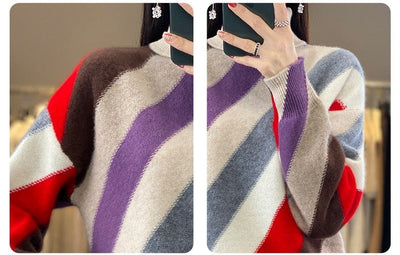 CHENA - Kontrastfarbe Rollkragenpullover 2024