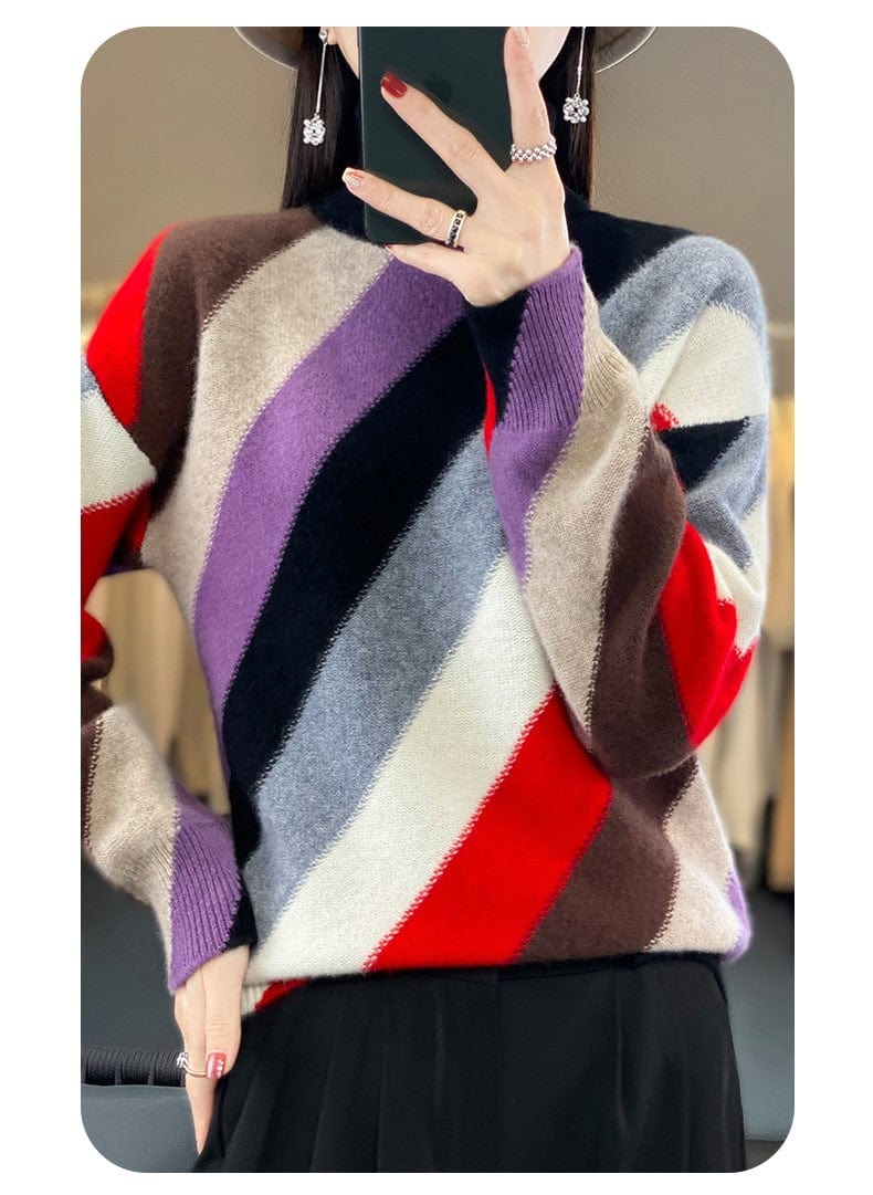 CHENA - Kontrastfarbe Rollkragenpullover 2024