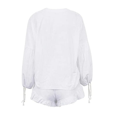 CIANA - Mini-Shorts und langärmeliges Top-Set