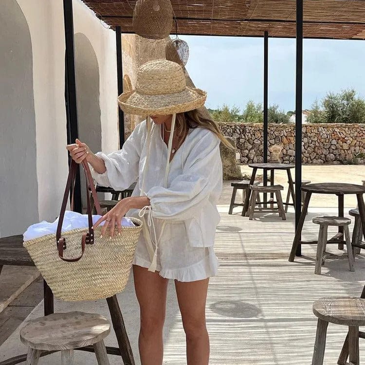 CIANA - Mini-Shorts und langärmeliges Top-Set