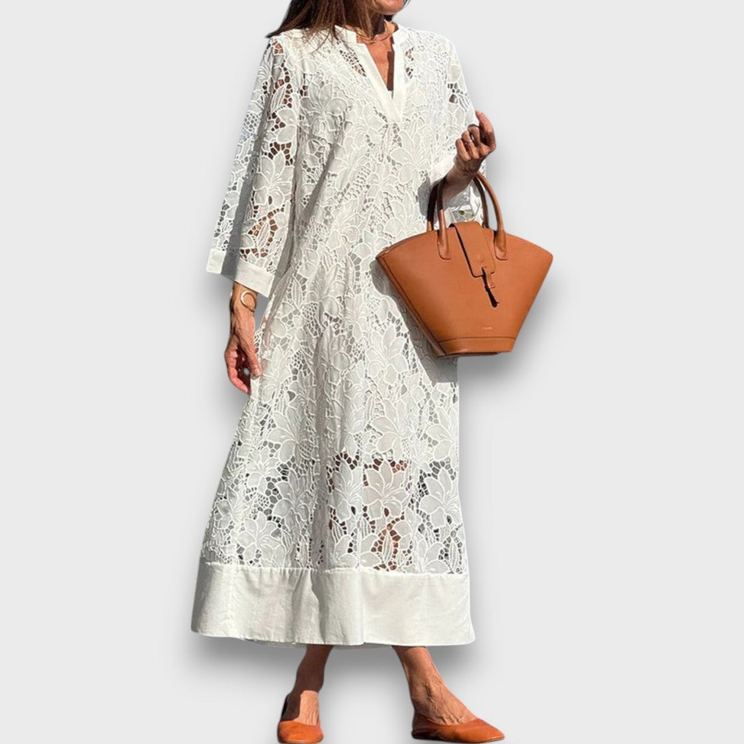 Ismee – Luftiges Kleid mit Print und kurzen Ärmeln