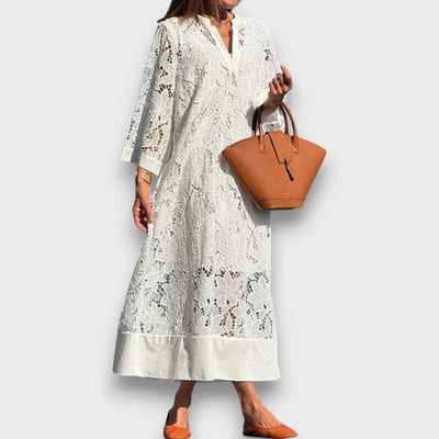 Ismee – Luftiges Kleid mit Print und kurzen Ärmeln