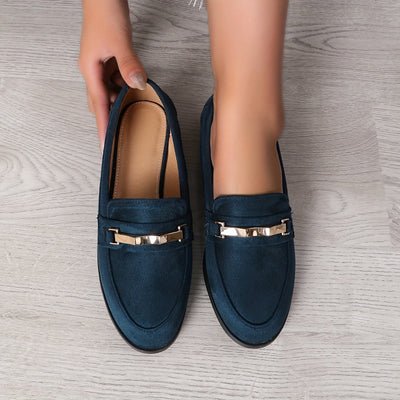 Damen Loafers mit Metallic-Akzenten – Bequeme Slip-On Schuhe