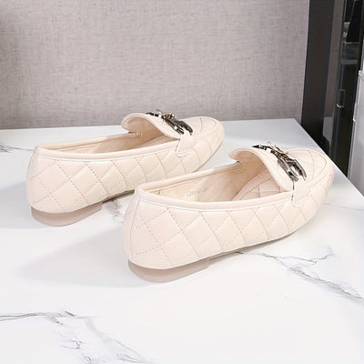 Penny Loafers Schwarz, Gestepptes Design Mit Pailletten, Leichte Flats