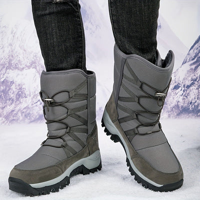 Winterschuhe Herren | High Cut Stiefel Mit Klettverschluss Und Kordelzug
