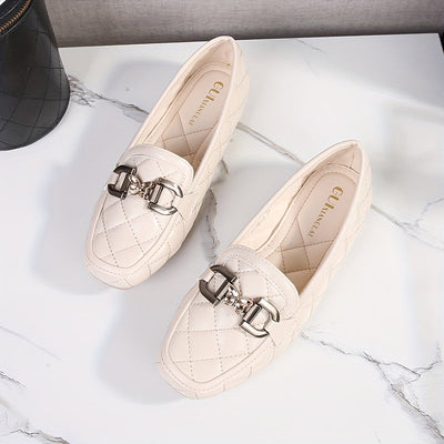 Penny Loafers Schwarz, Gestepptes Design Mit Pailletten, Leichte Flats