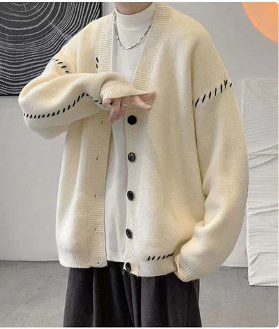 DAVE - Vintage V-Ausschnitt Cardigan-Pullover