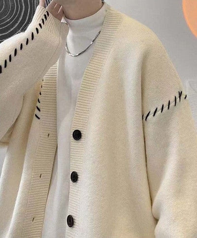 DAVE - Vintage V-Ausschnitt Cardigan-Pullover