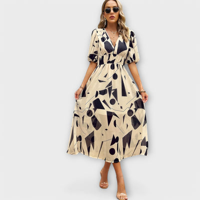 Florina – Luftiges Midikleid mit farbenfrohem Print