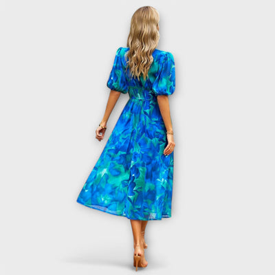 Florina – Luftiges Midikleid mit farbenfrohem Print