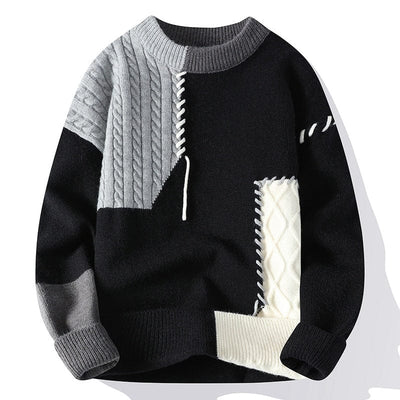 DINO - Rollkragen Patchwork Pullover