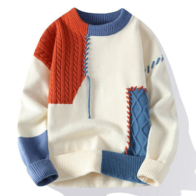 DINO - Rollkragen Patchwork Pullover