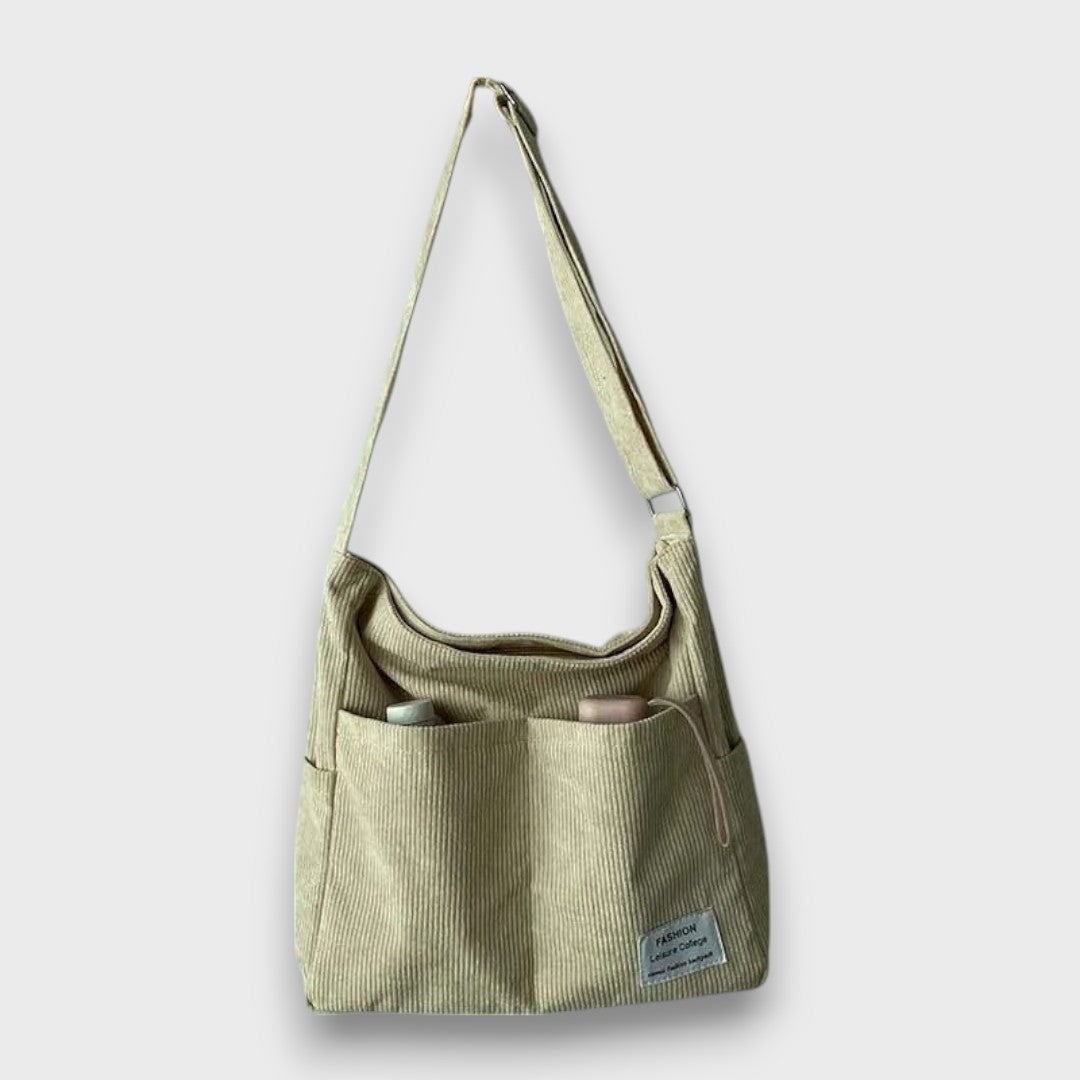 Talema – Cord Schultertasche mit Mehrfachtaschen