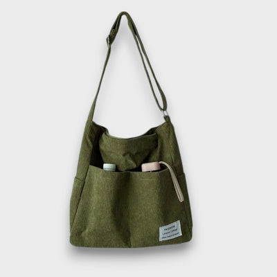 Talema – Cord Schultertasche mit Mehrfachtaschen
