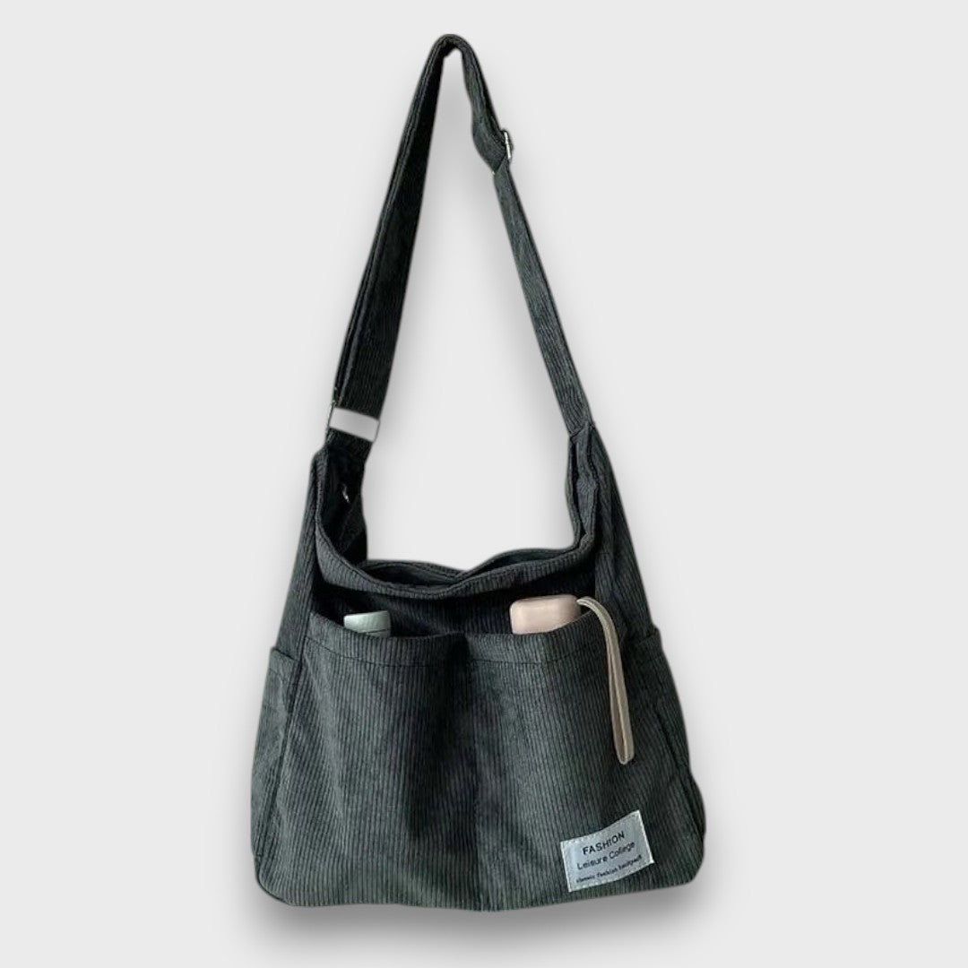 Talema – Cord Schultertasche mit Mehrfachtaschen