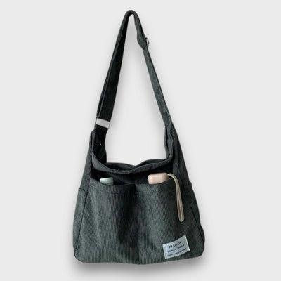 Talema – Cord Schultertasche mit Mehrfachtaschen