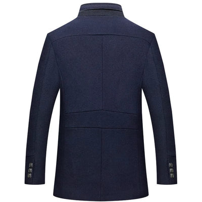 DRAKE - Herren Wollmischung Trenchcoat mit Schalkragen