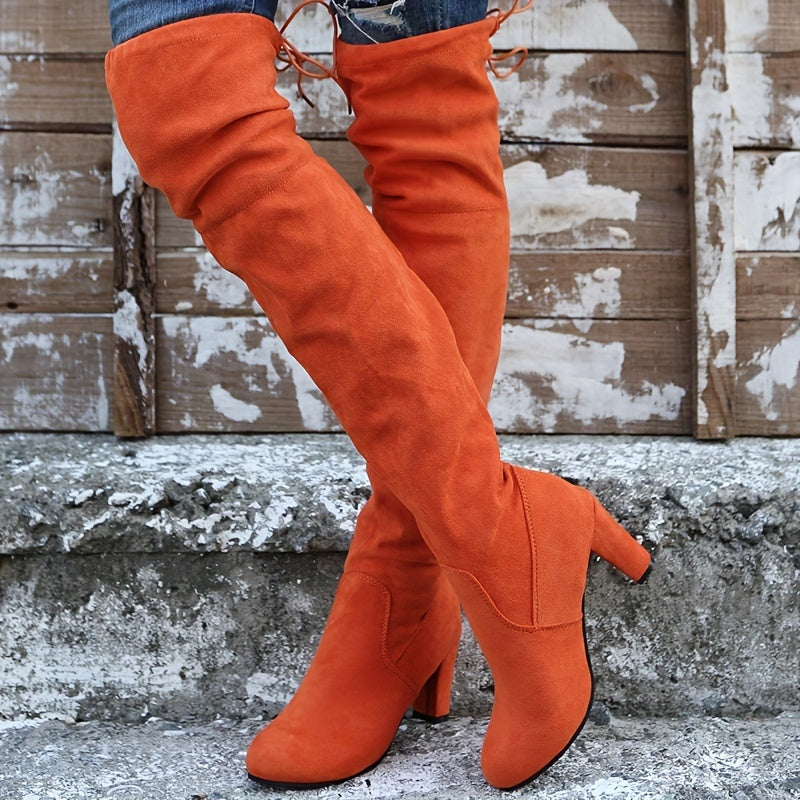 Overknee Stiefel Damen | Überkniehoher Schaft mit Slip-On