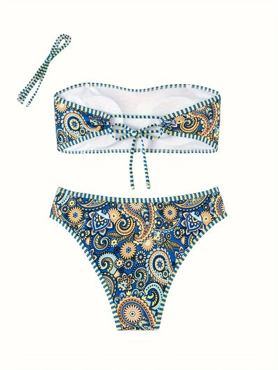 Damen Bikini Set – Mittlerer Stretch, Knoten-Detail, Elegant