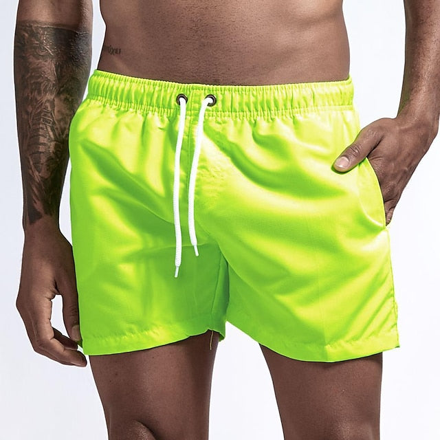 Einfarbige Strandshorts mit Kordelzug - Merk