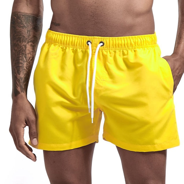 Einfarbige Strandshorts mit Kordelzug - Merk