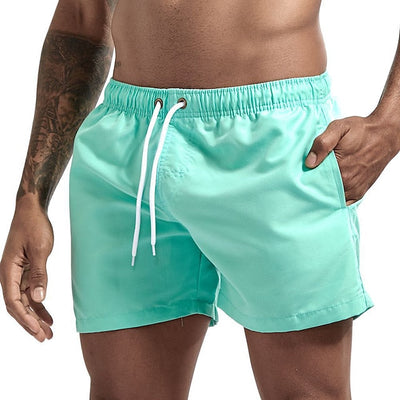 Einfarbige Strandshorts mit Kordelzug - Merk
