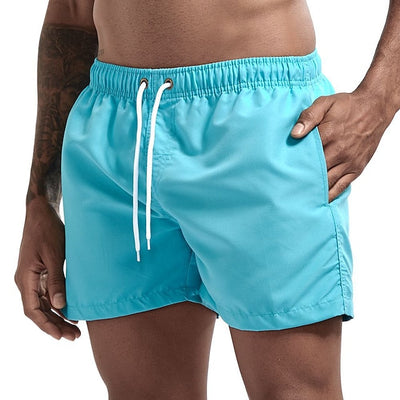 Einfarbige Strandshorts mit Kordelzug - Merk