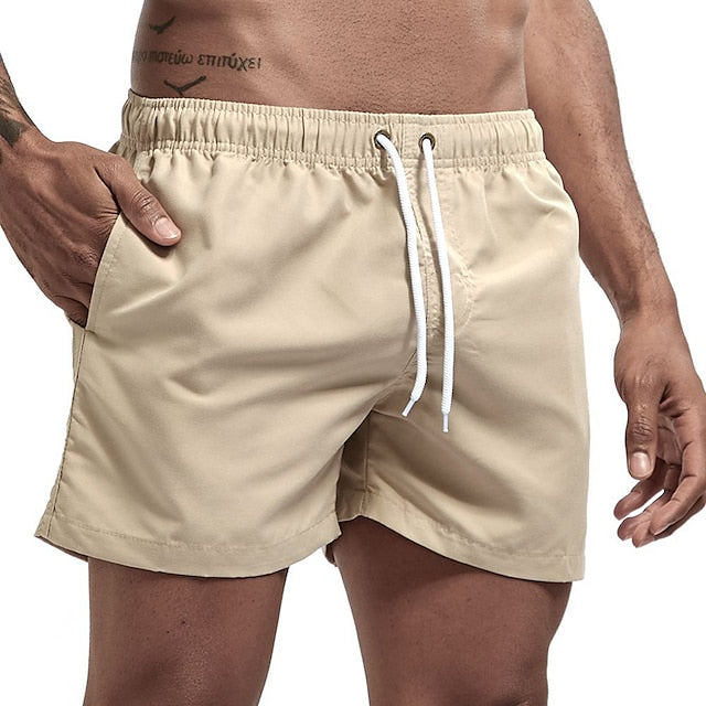 Einfarbige Strandshorts mit Kordelzug - Merk