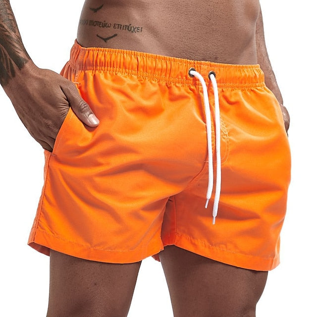 Einfarbige Strandshorts mit Kordelzug - Merk