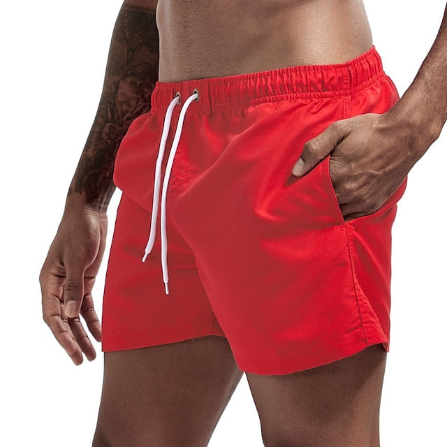 Einfarbige Strandshorts mit Kordelzug - Merk