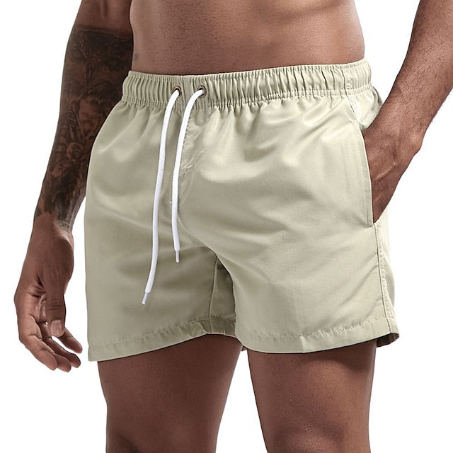 Einfarbige Strandshorts mit Kordelzug - Merk