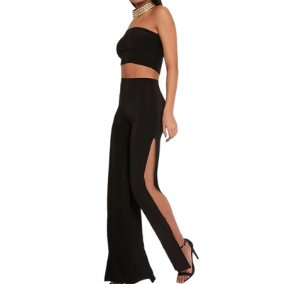 ELOISA - Elegante Hose mit weitem Bein und Schlitz