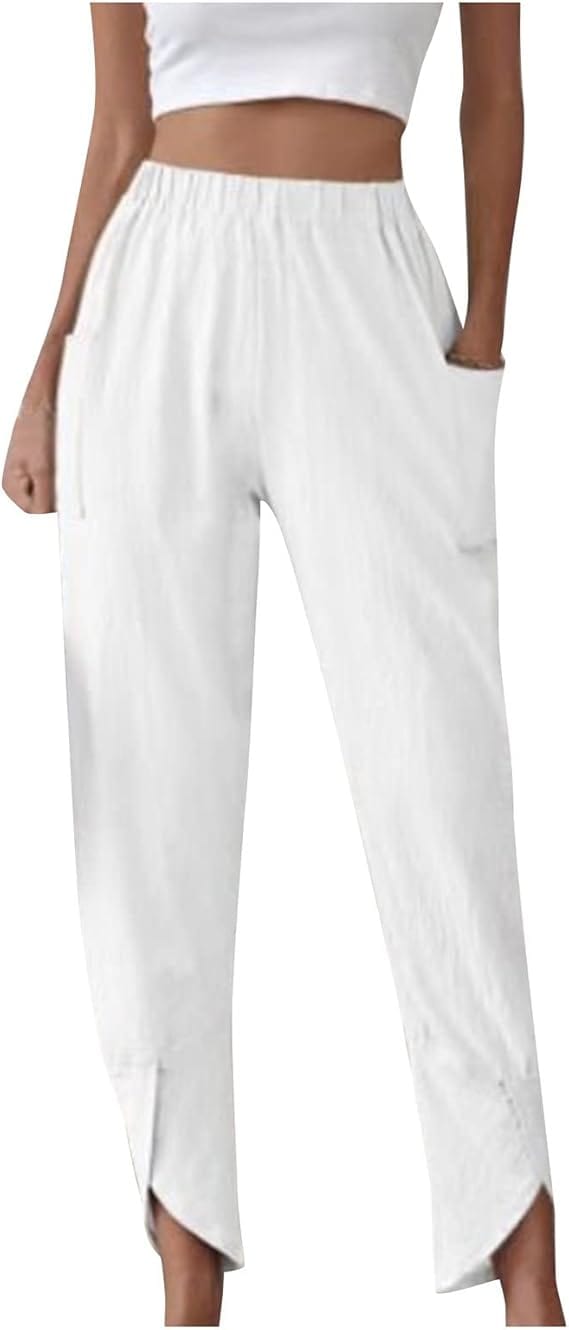 EUNICE - Damen-Hose mit unregelmäßigen Manschetten