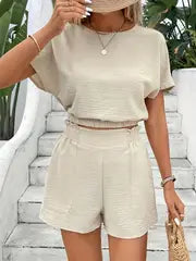 Hazel -  Unifarbene Freizeitshorts im Set