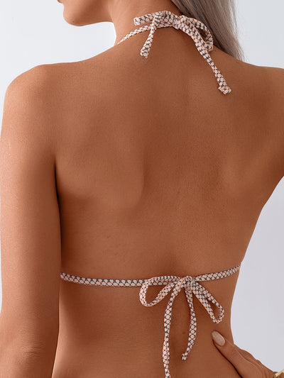 Bikini-Set mit Print – Sexy Neckholder & Hochgeschnittene Passform