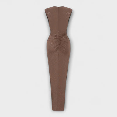 Thalya – Maxikleid mit tiefem V-Ausschnitt