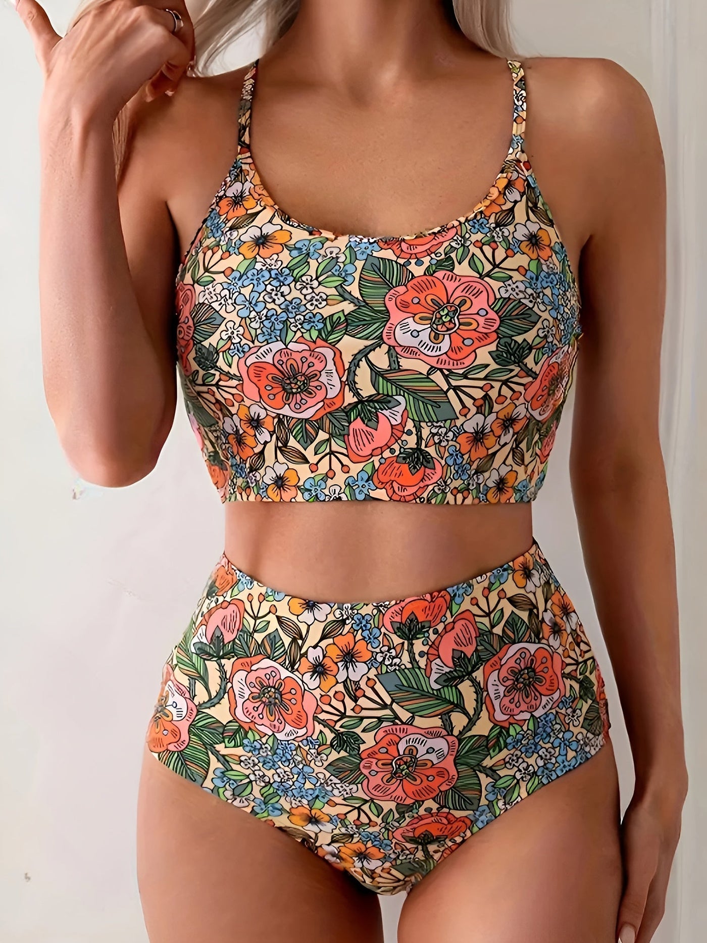 Damen Bikini Set – Eleganter Badeanzug mit Blumenmuster, Leicht & Bequem