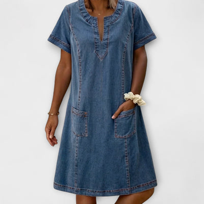 Mariss – Weiches Denim-Kleid mit fließender Silhouette