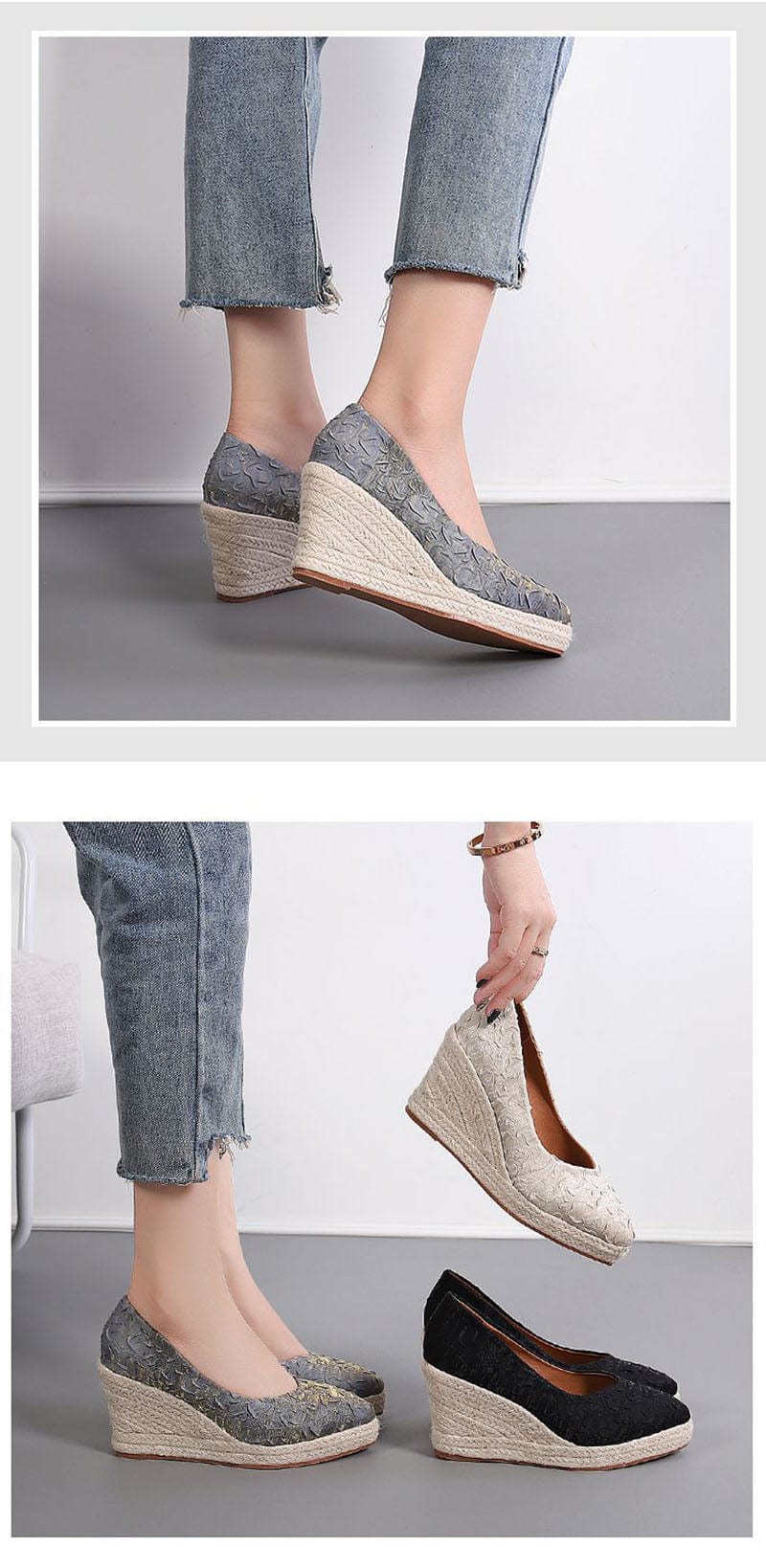 GUADA - Spitzes, flaches Wedge-Heel 2024