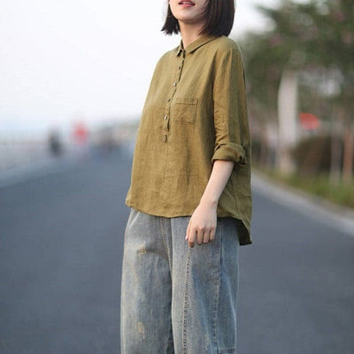 HANAYA - Langärmelige Lockere Bluse 2024