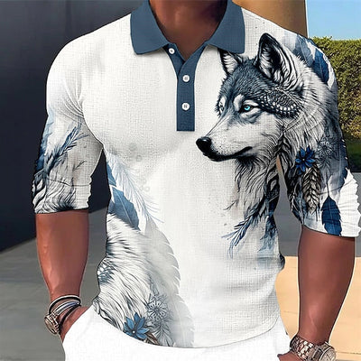 Herren Poloshirt mit Wolfsdruck - Gardo
