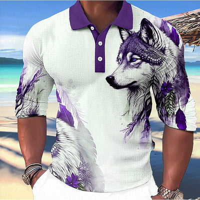 Herren Poloshirt mit Wolfsdruck - Gardo