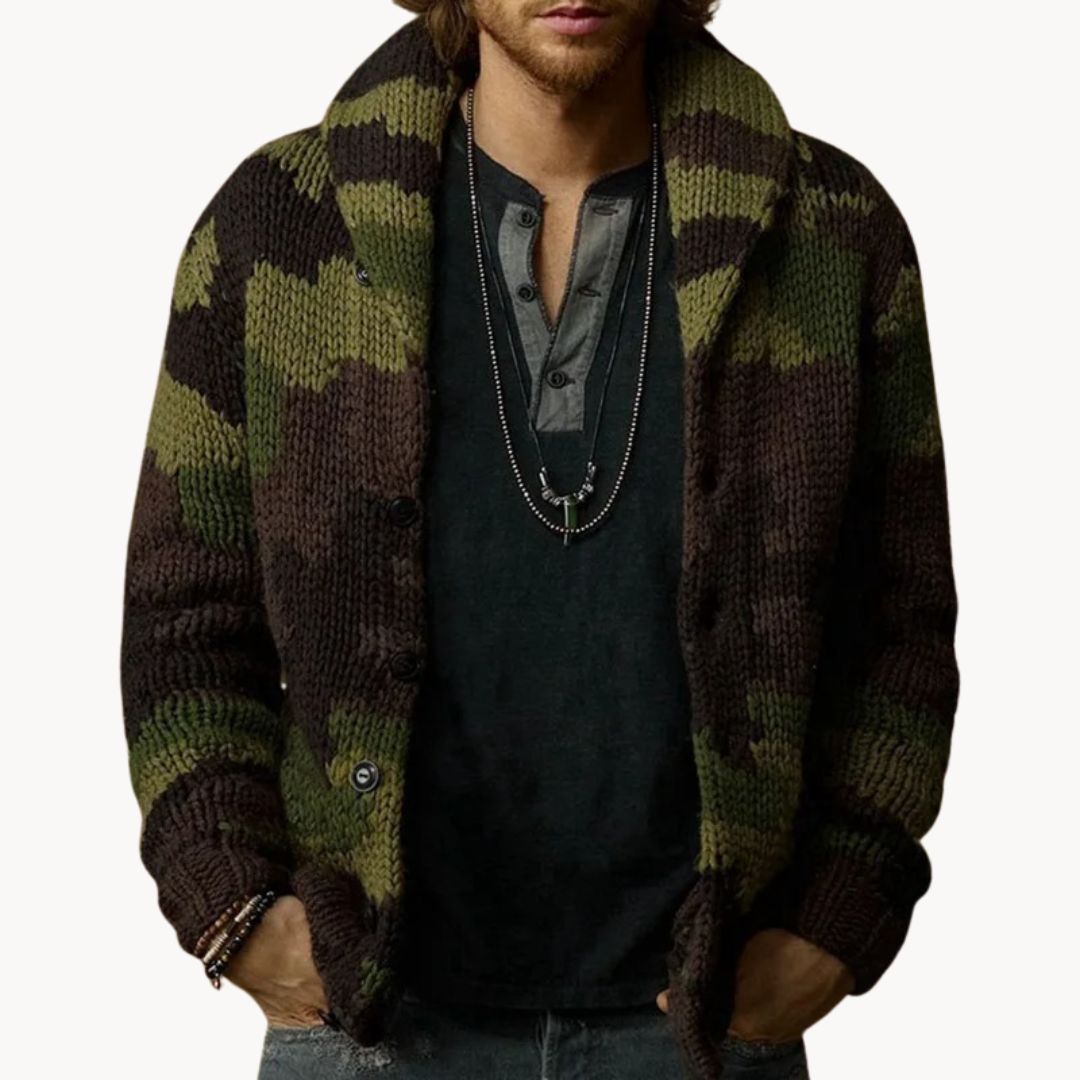 Herren Strickjacke mit Tarnmuster - Gerbin