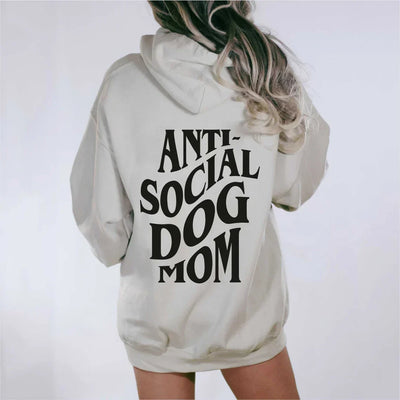 Anti Social Dog Mom Hoodie mit kuscheligem Fleece