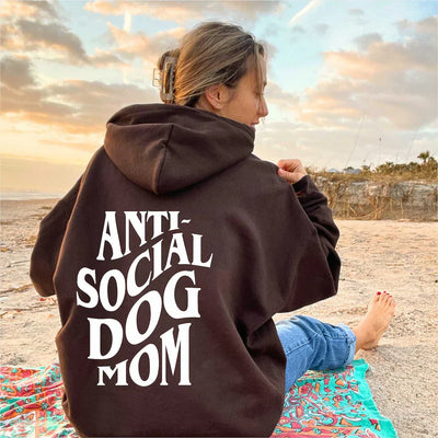 Anti Social Dog Mom Hoodie mit kuscheligem Fleece