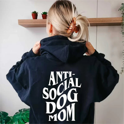 Anti Social Dog Mom Hoodie mit kuscheligem Fleece