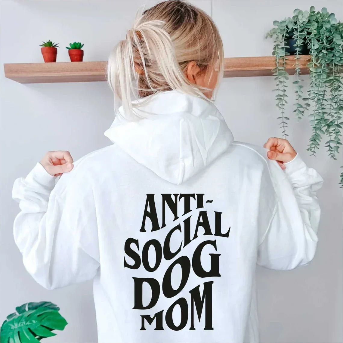 Anti Social Dog Mom Hoodie mit kuscheligem Fleece