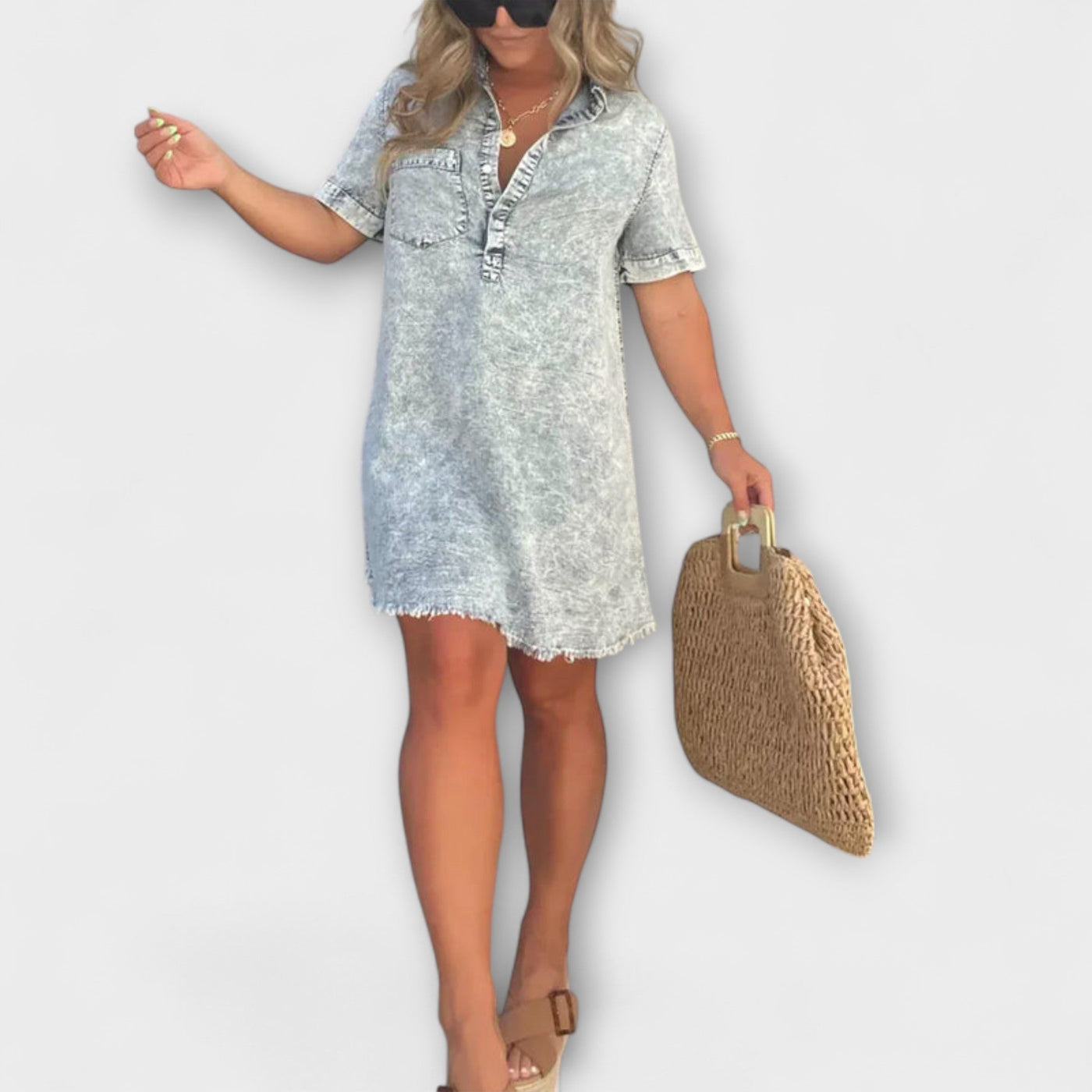 Delfie – Denim-Hemdkleid im Relaxed Fit